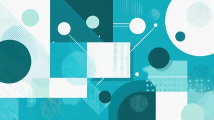 abstract teal geometric shapes design