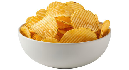 Isolated Bowl of Potato Chips