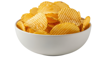 Isolated Bowl of Potato Chips