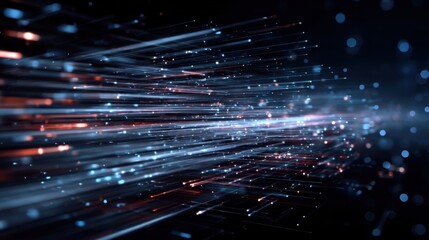 glowing streams digital data flow