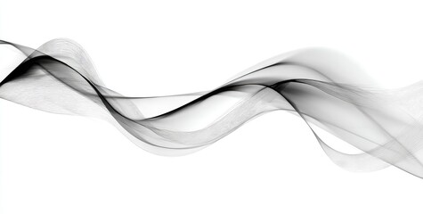 Abstract grayscale flowing lines on white background