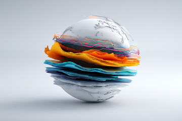 Global data visualization with colorful charts and graphs, showcasing business analysis, trends, and market insights for success