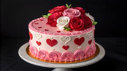 wedding cake with roses