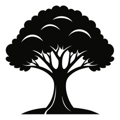 Banyan nature of green tree  icon line airt vactor outline Illustrations on white background.