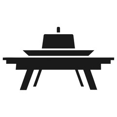 Conference tabel Room Meeting icon line airt vactor outline Illustrations on white background.