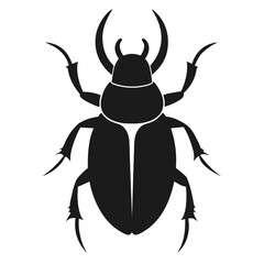 Onthophagus illyricus is a beetle from the family of scarab beetles dor beetle bug icon line airt vactor outline Illustrations on white background.