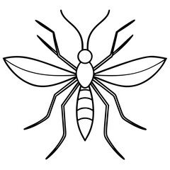 Haemagogus mosquito icon line airt vactor outline Illustrations on white background.