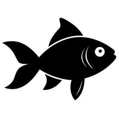 Fish or goldfish icon line airt vactor outline Illustrations on white background.