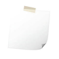 White Paper Sheet with Tape Mockup