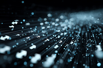 Dynamic abstract arrows and lines representing data flow, modern technology, digital transformation, and global connectivity