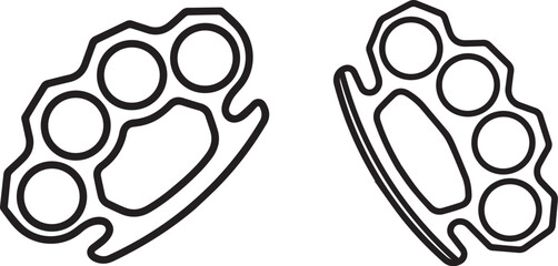 Brass Knuckle Silhouettes – Minimalist Combat Symbol Vector Set