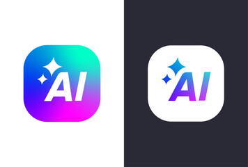 AI artificial intelligence App Icon logotype , Generate AI Sign vector design