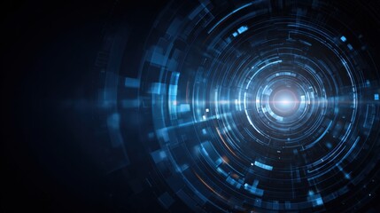 abstract blue technology circles glow