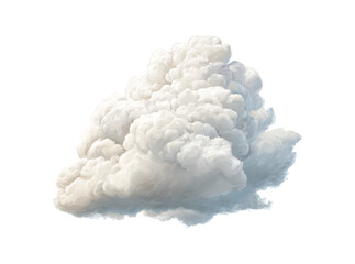 Fluffy white cumulus cloud isolated on black background, Isolated On Transparent Background