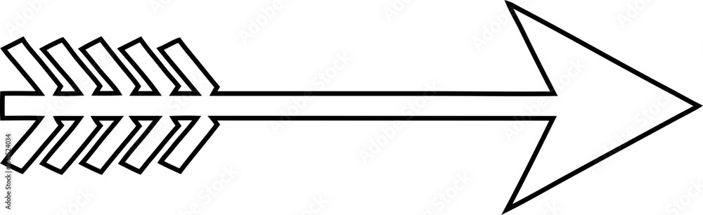 Poster arrow icon in thin line design. perfect for use in medieval, war, or fantasy game interfaces. vector