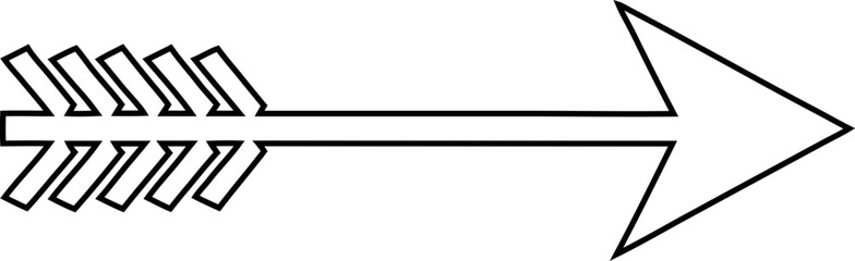 arrow icon in thin line design. Perfect for use in medieval, war, or fantasy game interfaces. Vector-based and editable.