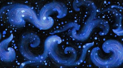 Abstract Blue Dot Pattern On Dark Background