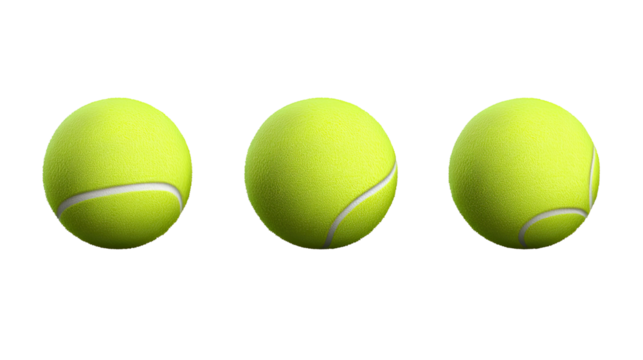 Bright Yellow Tennis Balls for Sport Game Isolated on White Background