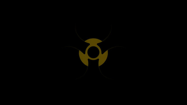 black silhouette of a biohazard symbol icon