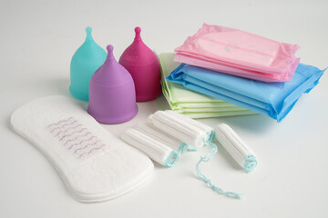 Sanitary hygiene set for women menstrual period cycle protection.