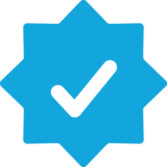 Blue Verified Badge Icon Confirmation Symbol in Vector Format. Telegram blue tick