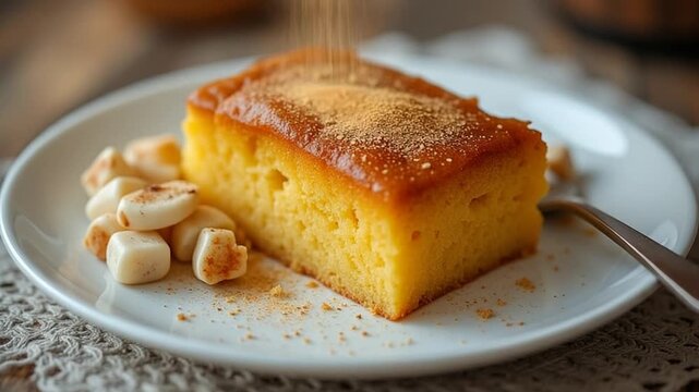  Cassava Pone served authentically on a plate
