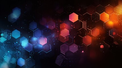 glowing hexagonal network abstract design