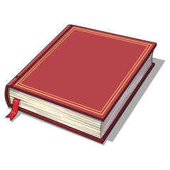 Elegant Red Book Illustration with Bookmark for Educational and Creative Projects design