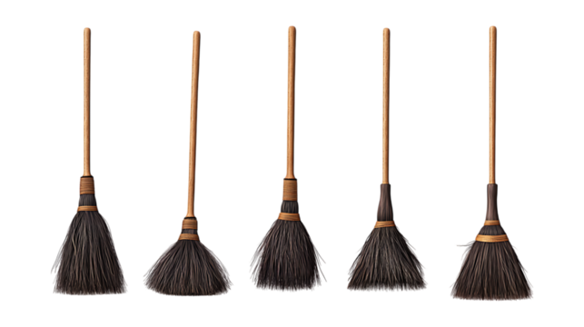 Five Traditional Brooms A Witchcraft  Cleaning Symbol