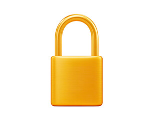 Naklejka premium Golden padlock security safety protection metallic shiny closed isolated lock object Golden padlock with shiny metallic surface symbolizing security and protection isolated transparency background