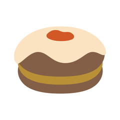 Sufganied isolated vector illustration. Traditional food for Hanukkah.