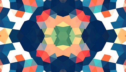 Symmetrical abstract geometric pattern in vibrant colors