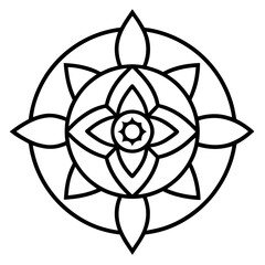 Fototapeta premium Protective Mandala Outline Drawing for Coloring