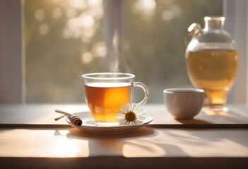 Steaming Chamomile Tea: A Soothing Moment of Tranquility