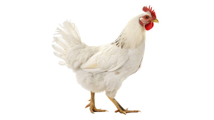 Full body White chicken on transparent background