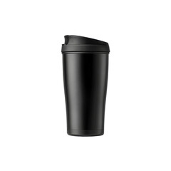 Black Travel Mug, Insulated Coffee Cup, Mockup for Branding