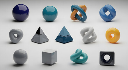 3D Geometric Shapes A Collection of Rendered Objects for Design and Visualization