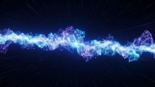 Abstract Cosmic Energy Flow: A Digital Artwork of Glowing Nebulae and Stellar Streams