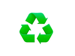 Obraz premium Green recycle symbol, three arrows forming triangle, eco friendly concept, sustainability, environmental protection, clean design, isolated on transparency background