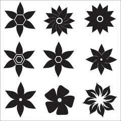 Abstract floral patterns, geometric flower designs, modern floral silhouettes