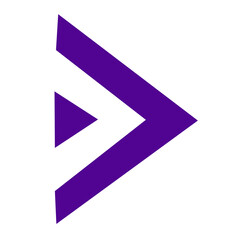 vector purple arrow head icon on white background
