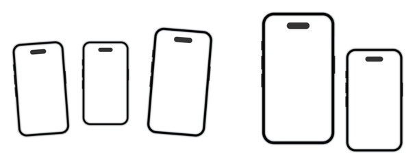 iPhone 17 pro / pro max mockup. mobile phone mockup front view. vector illustration. Brand new iphone 16 series mock up screen
