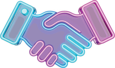 Obraz premium Handshake agreement with colorful business partnership symbol