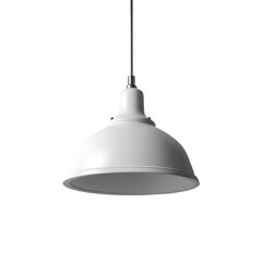 Obraz premium Elegant white pendant lamp illuminated against a stark transparent background for interior design
