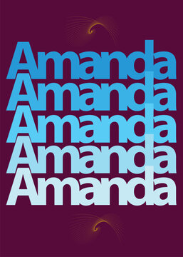 Amanda Typographic Style Design Vector
