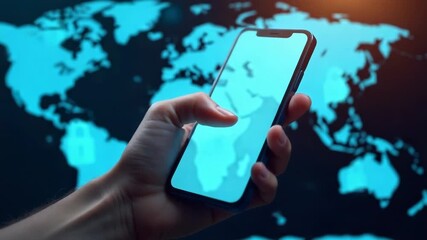 A person is shown holding their phone with a padlock icon displayed on the screen, conveying security or privacy concerns