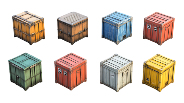 Colorful Miniature Shipping Containers Perfect for Dioramas  Tabletop Games
