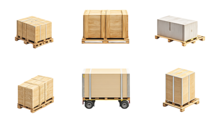Six Pallet Loads of Building Materials Variety of Packaging and Transport