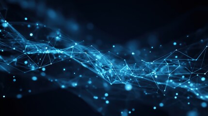 glowing blue network connections flow