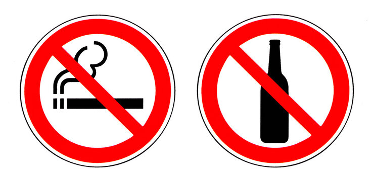 Rauchverbot und Alkoholverbot